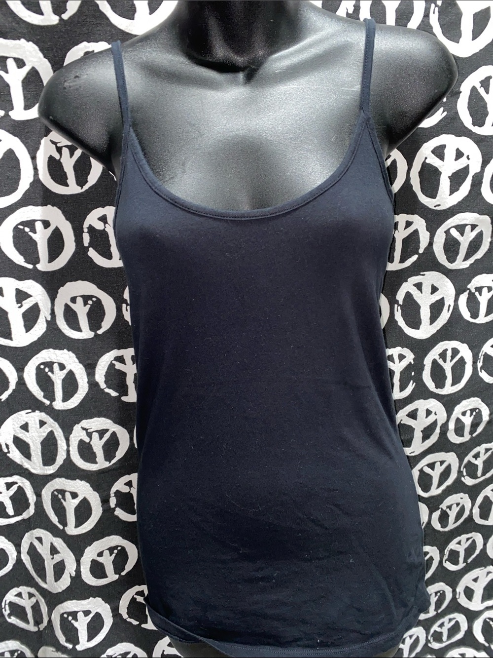 James Perse Black Spaghetti Strap Tank SZ 0